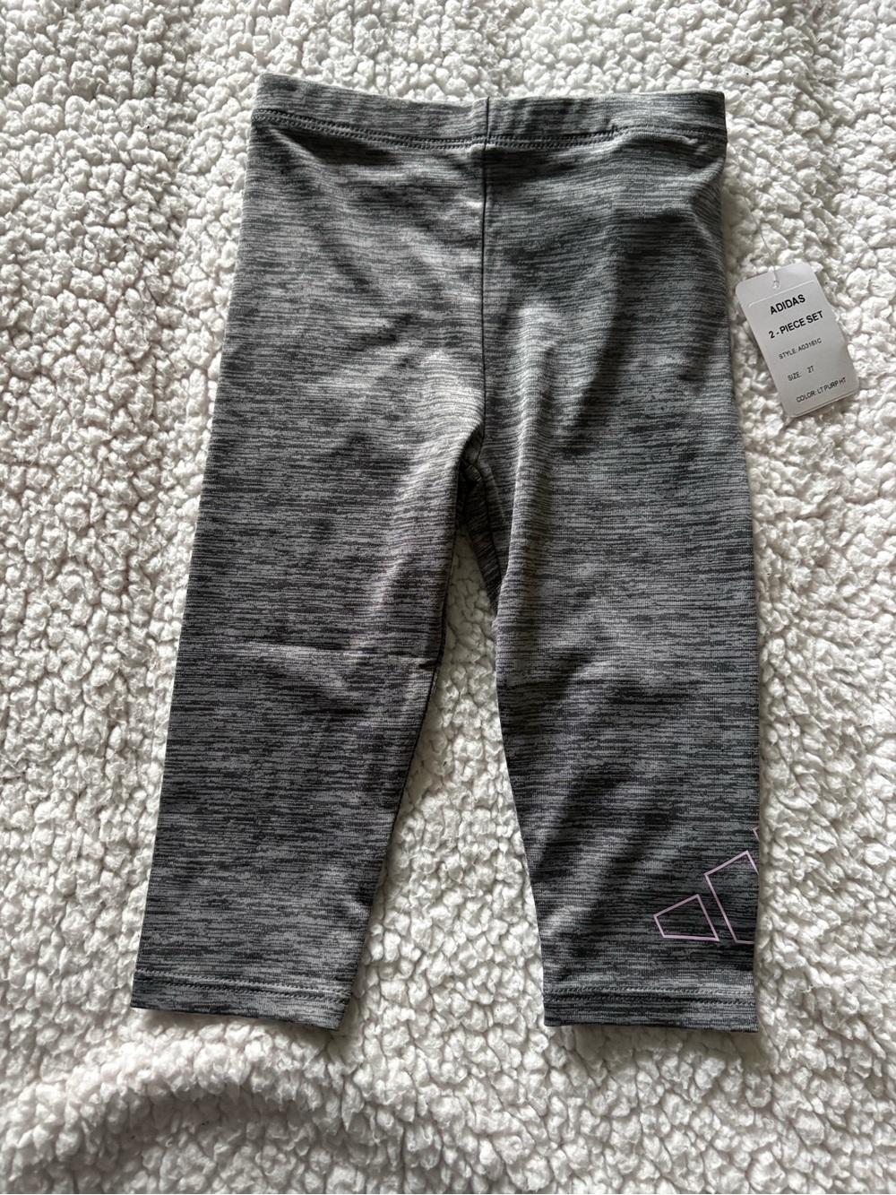 adidas Gray Mélange Capri Leggings with Subtle Logo
